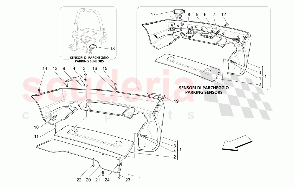 REAR BUMPER of Maserati Maserati 4200 Spyder (2005-2007) CC