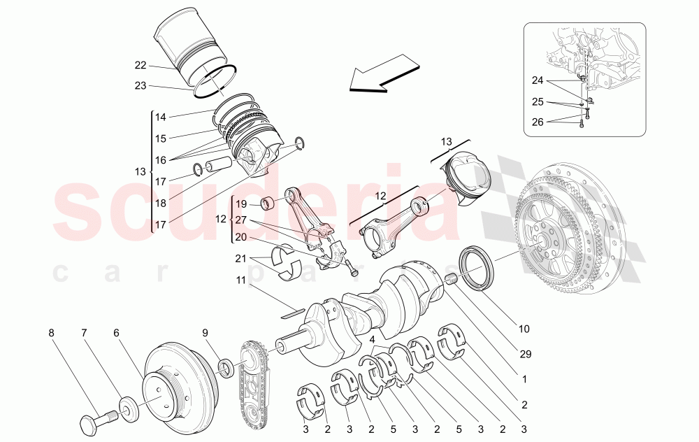 CRANK MECHANISM of Maserati Maserati Quattroporte (2009-2012) Sport GTS