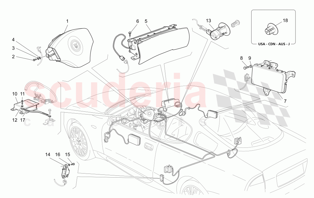 AIRBAG SYSTEM of Maserati Maserati GranSport Coupe (2005-2007)