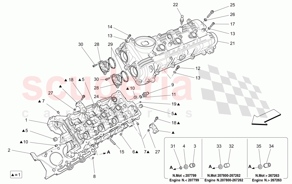LH CYLINDER HEAD of Maserati Maserati Ghibli (2014-2016)