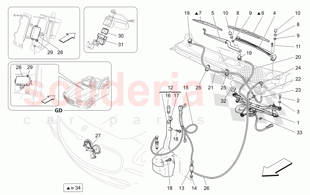 EXTERNAL VEHICLE DEVICES of Maserati Maserati Quattroporte (2003-2007) Auto