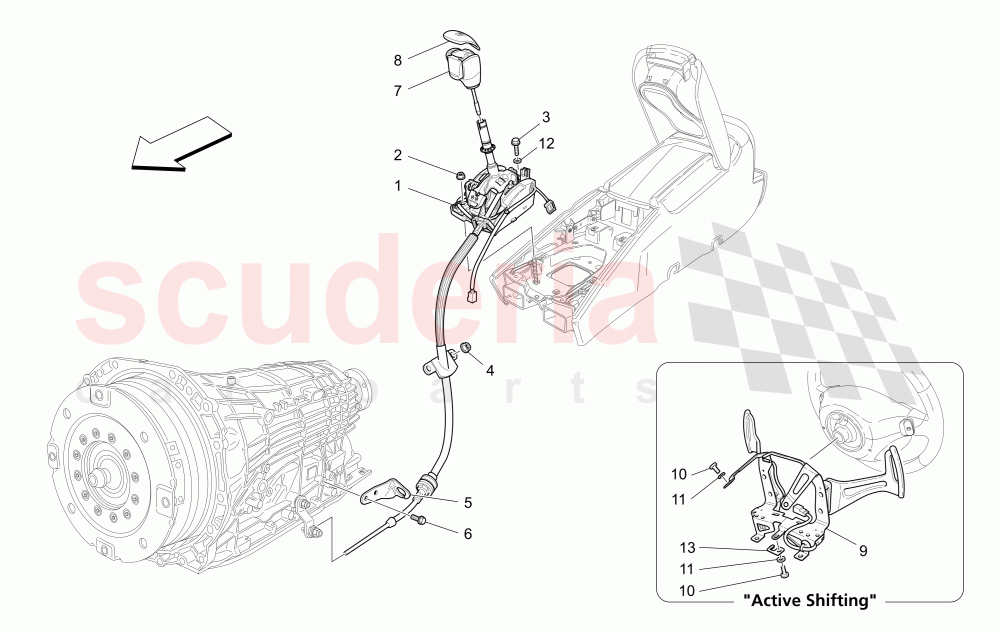 DRIVER CONTROLS FOR AUTOMATIC GEARBOX (Not available with: Centennial Edition) of Maserati Maserati GranCabrio (2013-2015) MC