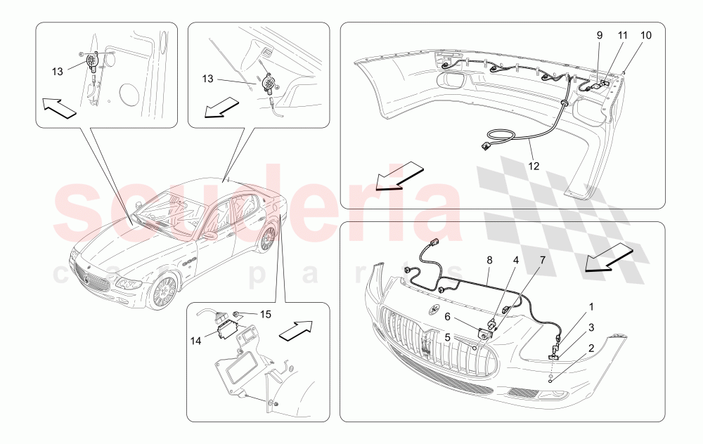 PARKING SENSORS of Maserati Maserati Quattroporte (2008-2012) 4.2