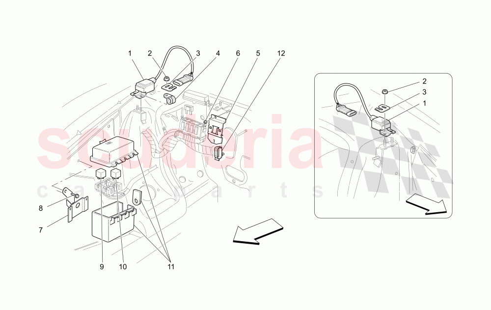 ENGINE COMPARTMENT CONTROL UNITS (Available with: "Spyder 90th Anniversary" Version) of Maserati Maserati 4200 Spyder (2005-2007) CC