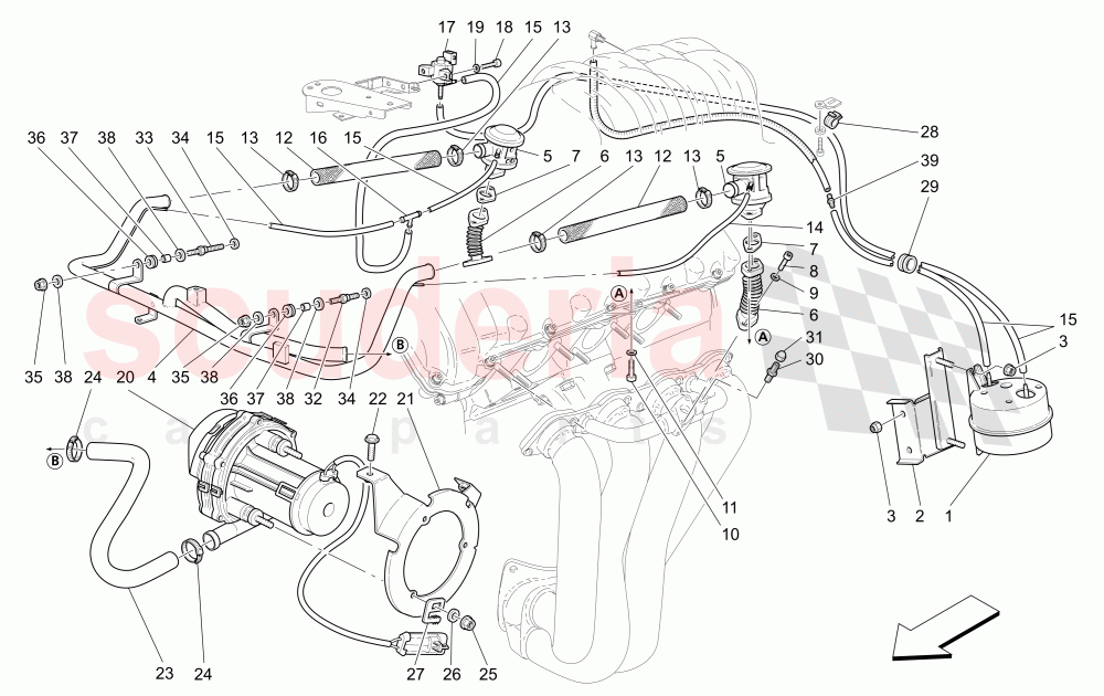 ADDITIONAL AIR SYSTEM of Maserati Maserati 4200 Spyder (2005-2007) CC