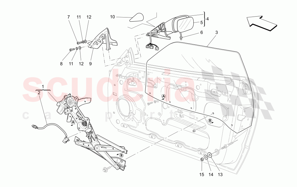 GLASS LIFT AND EXTERNAL REAR-VIEW MIRRORS of Maserati Maserati 4200 Coupe (2005-2007) CC