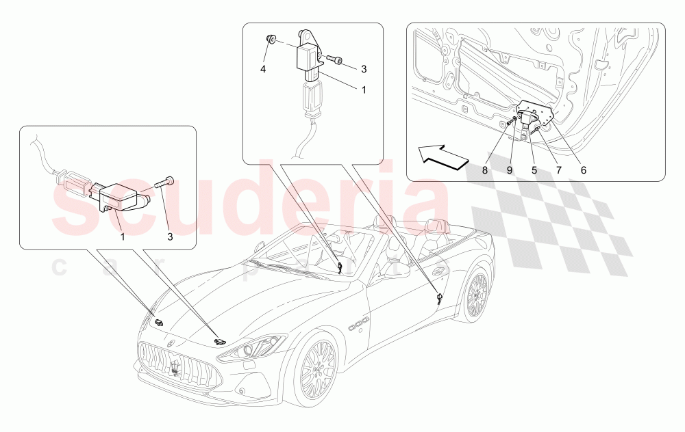 CRASH SENSORS of Maserati Maserati GranCabrio (2016+) MC