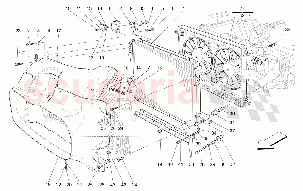 COOLING: AIR RADIATORS AND DUCTS of Maserati Maserati GranTurismo (2014+) Auto