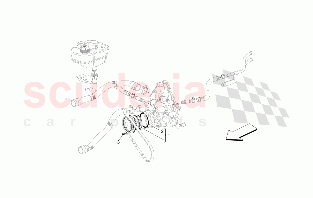COOLING SYSTEM: WATER PUMP of Maserati Maserati Quattroporte (2009-2012) Sport GTS