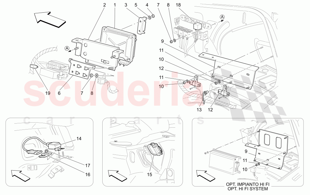 TRUNK COMPARTMENT CONTROL UNITS (R.H. Side) of Maserati Maserati 4200 Coupe (2002-2004) GT