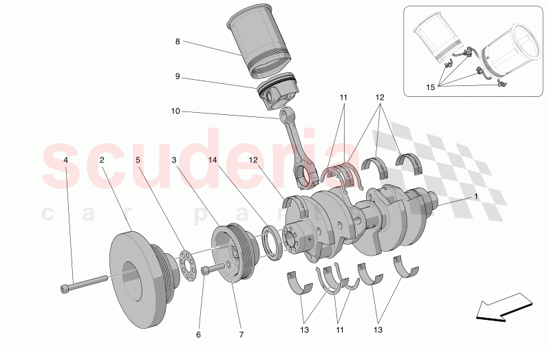 CRANK MECHANISM of Maserati Maserati MC20 GT2 Stradale  Automatic 3.0 BT V6 2WD 630HP - 640HP
