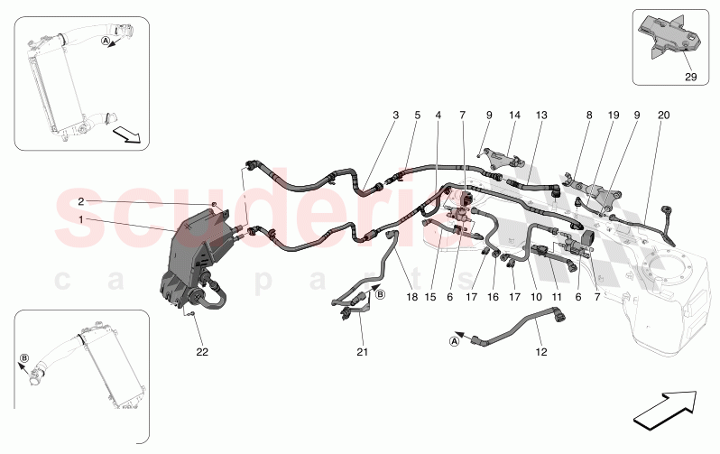 FUEL VAPOUR RECIRCULATION SYSTEM of Maserati Maserati MC20 Automatic 3.0 BT V6 2WD 630HP