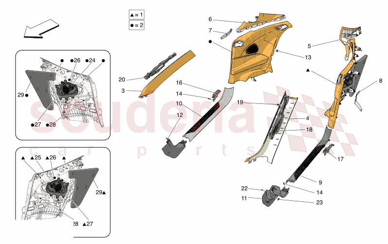 PASSENGER COMPARTMENT B PILLAR TRIM PANELS AND SIDE PANELS of Maserati Maserati GranTurismo M189 TROFEO  AUTOMATIC 4WD 3.0 BT V6 550 HP