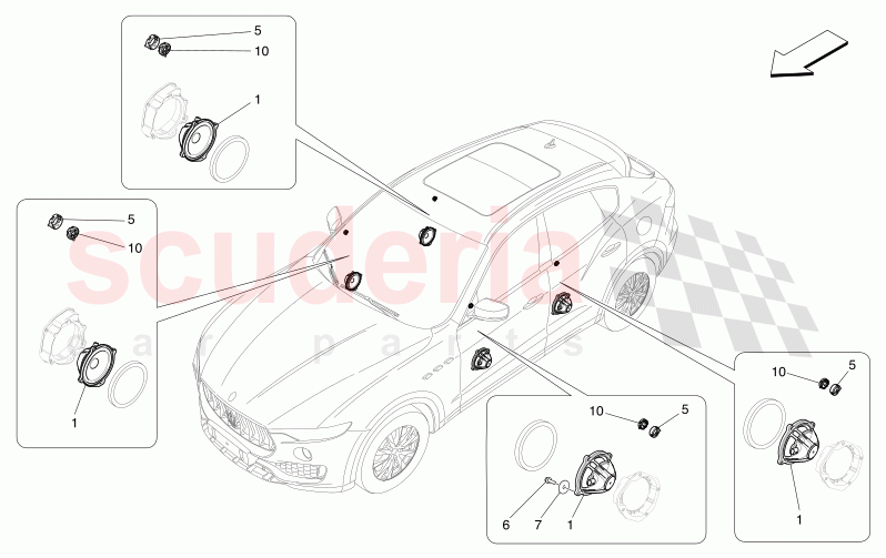 SOUND DIFFUSION SYSTEM of Maserati Maserati Levante Modena S Automatic 3.0 BT V6 4WD 430HP