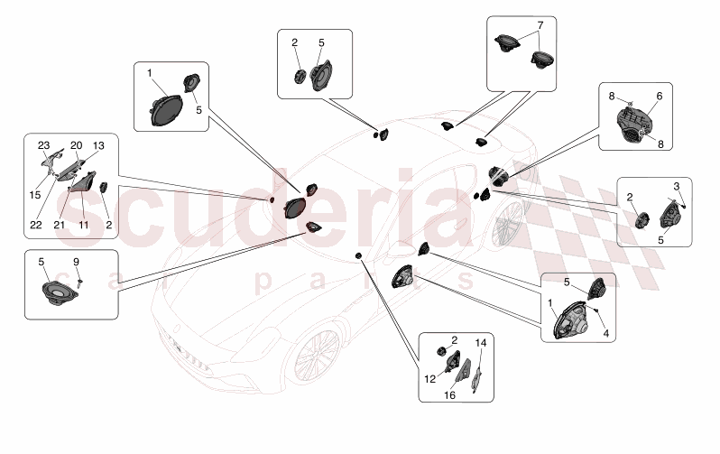 SOUND DIFFUSION SYSTEM of Maserati Maserati GranTurismo M189    AUTOMATIC 4WD 3.0 BT V6 490 HP