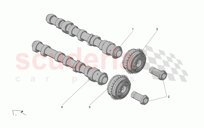 LH CYLINDER HEAD CAMSHAFTS of Maserati Maserati MC20 GT2 Stradale  Automatic 3.0 BT V6 2WD 630HP - 640HP