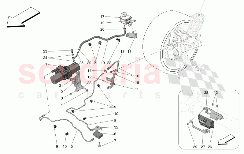 HYDRAULIC SYSTEM FRONT AXLE LIFT of Maserati Maserati MC20 Automatic 3.0 BT V6 2WD 630HP