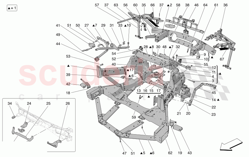 REAR CHASSIS of Maserati Maserati MC20 Leggenda Automatic 3.0 BT V6 2WD 630HP