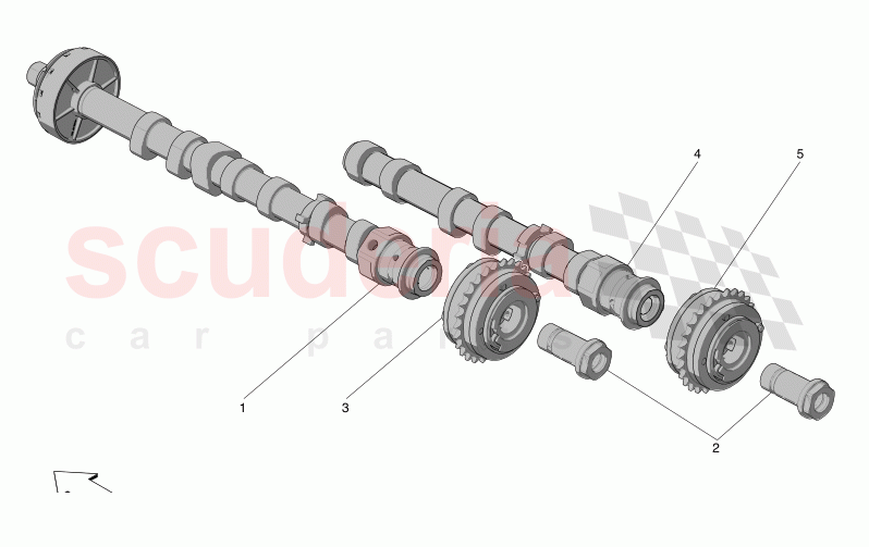 RH CYLINDER HEAD CAMSHAFTS of Maserati Maserati Grecale Trofeo Automatic 3.0 BT V6 530HP