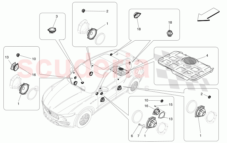 SOUND DIFFUSION SYSTEM of Maserati Maserati Levante Modena S Automatic 3.0 BT V6 4WD 430HP