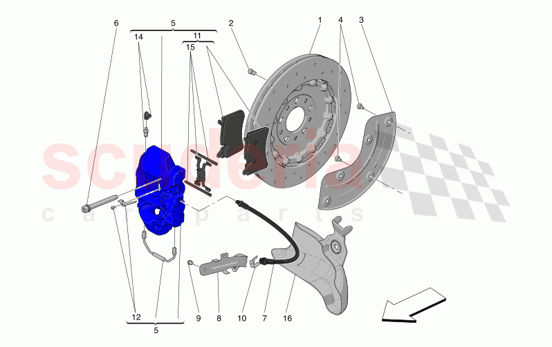 BRAKING DEVICES ON REAR WHEELS of Maserati Maserati MC20 Icona Automatic 3.0 BT V6 2WD 630HP