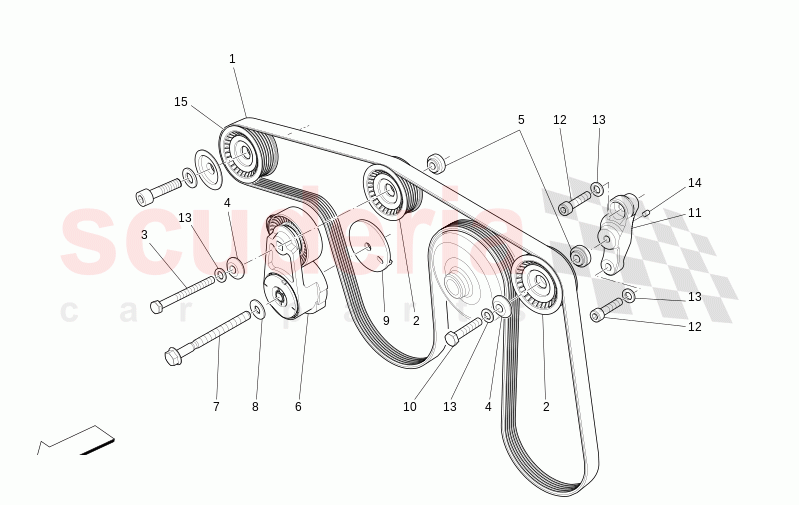 AUXILIARY DEVICE BELTS of Maserati Maserati Levante Modena S Automatic 3.0 BT V6 4WD 430HP