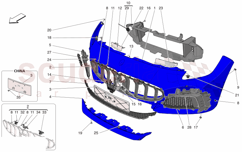 FRONT BUMPER of Maserati Maserati GranCabrio M189 TROFEO  AUTOMATIC 4WD 3.0 BT V6 550 HP