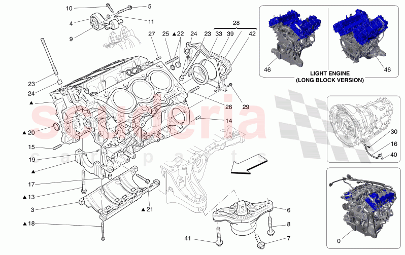 CRANKCASE of Maserati Maserati Levante Modena S Automatic 3.0 BT V6 4WD 430HP