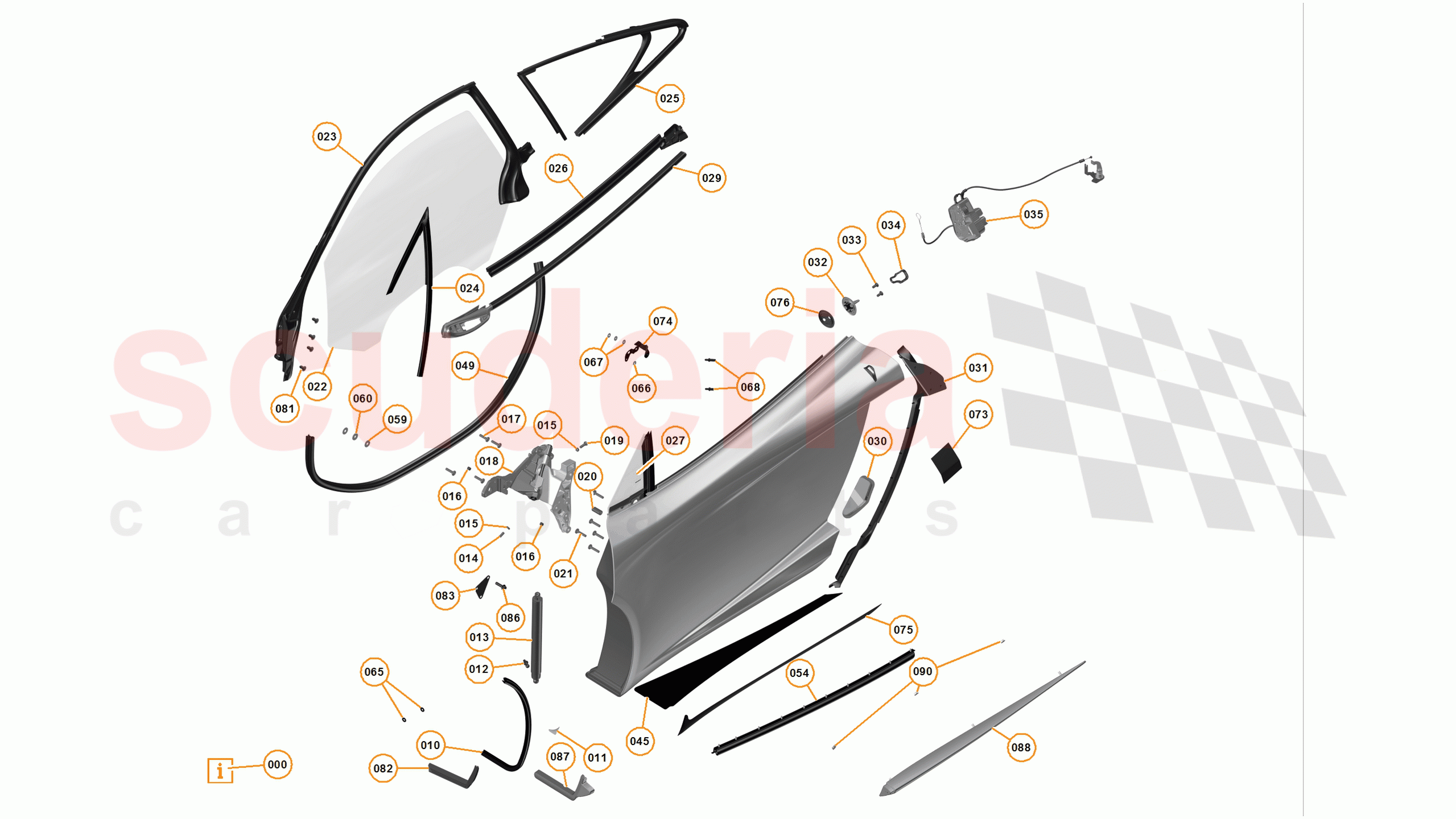 3 - A3 -CLOSURES - 3.3 - 02 - DOOR RH - EXTERNAL of McLaren McLaren 625C Coupe