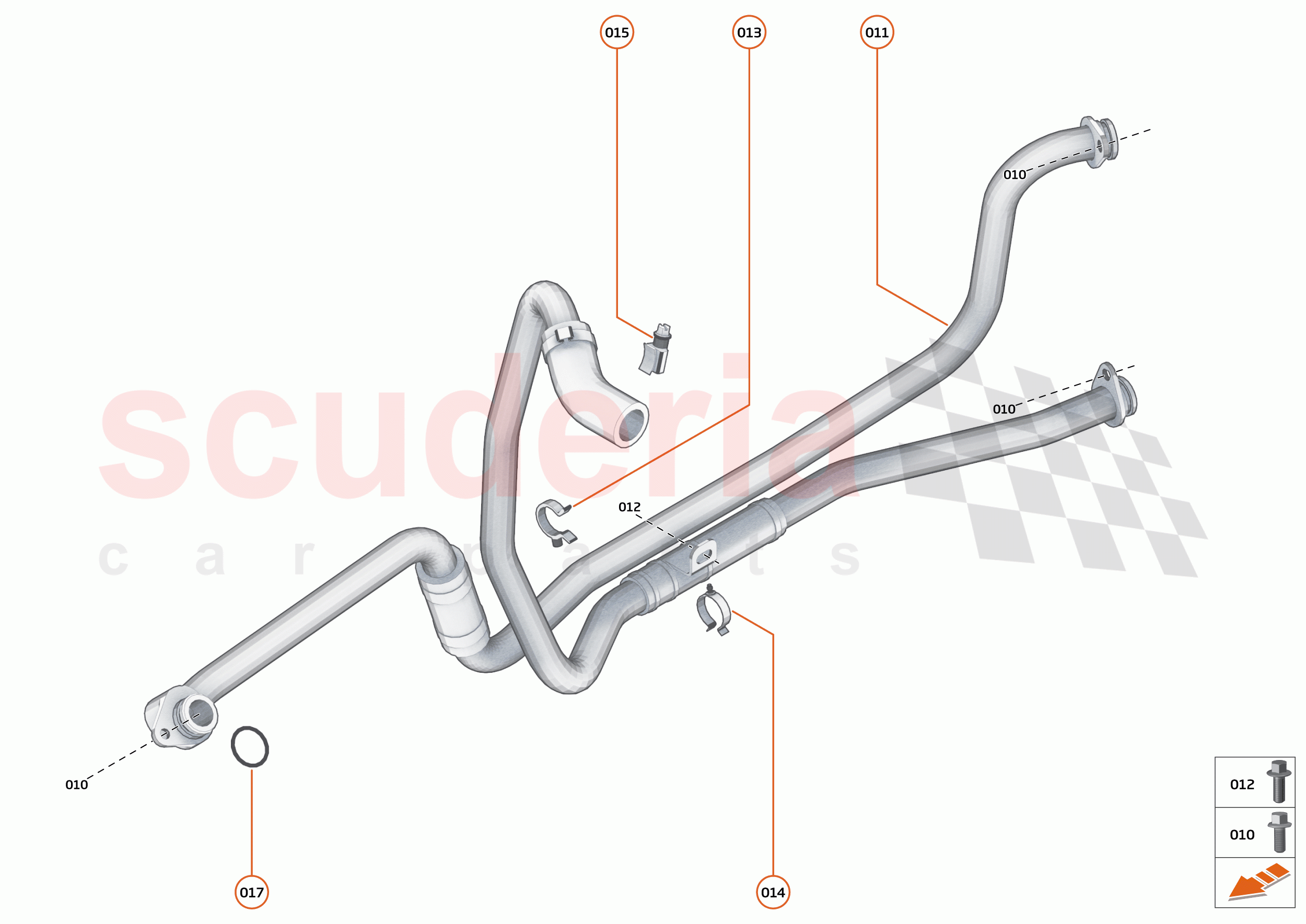 38 - TRANSMISSION COOLING SYSTEMS - 38.1 - TRANS OIL COOLER FEED + RTRN PIPES of McLaren McLaren 620R