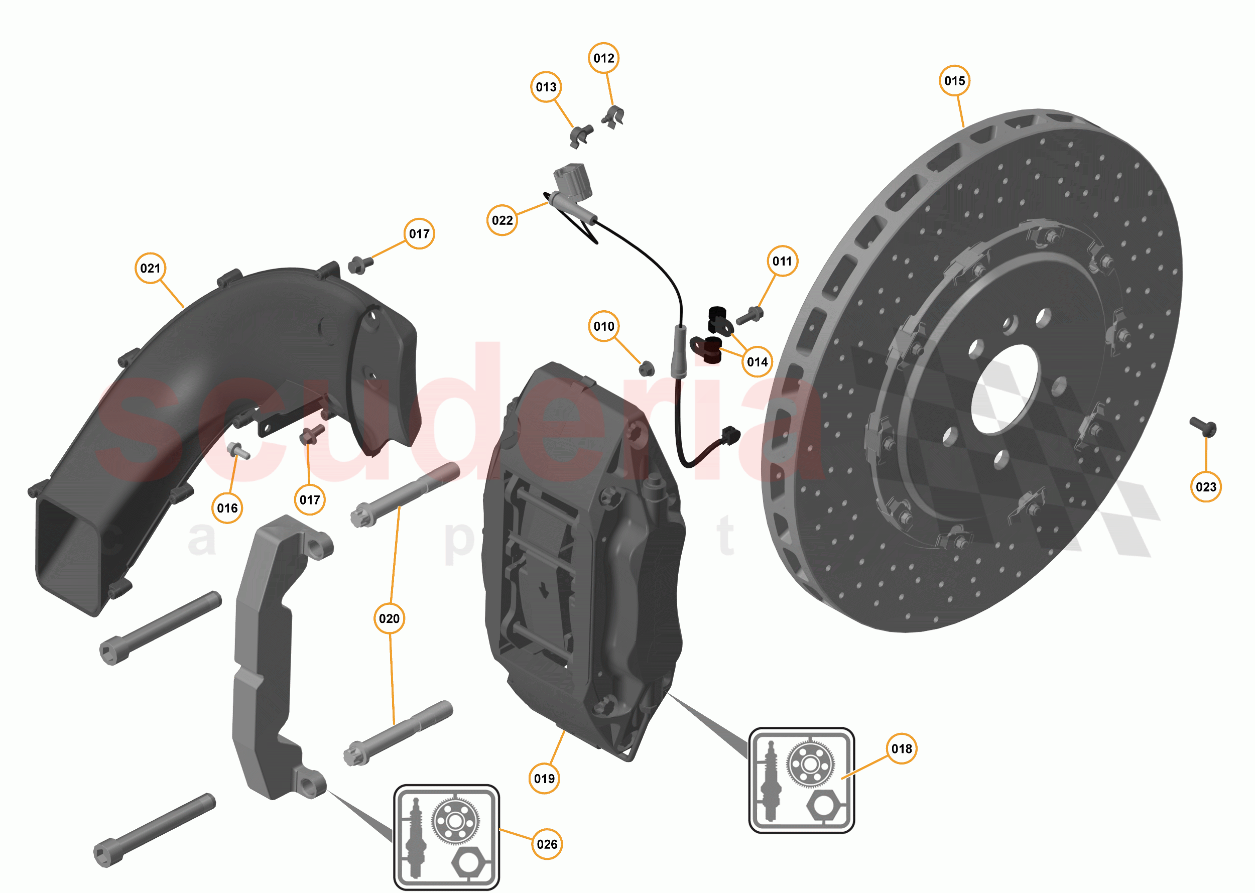 9 - C1 - BRAKE SYSTEM - 9.3 - 04 - REAR BRAKE DISCS AND CALIPERS of McLaren McLaren 625C Spider