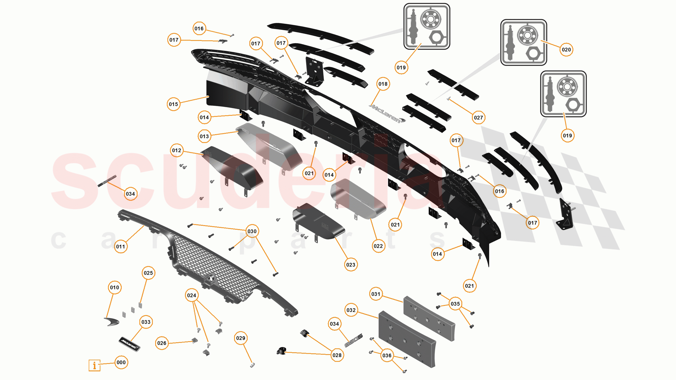 2 - A2 - EXTERIOR TRIM, LIGHTING, AND WIPERS - 2.4 - 02 - FINISHERS, BADGES, GRILLES, AND DECALS of McLaren McLaren 650S Spider