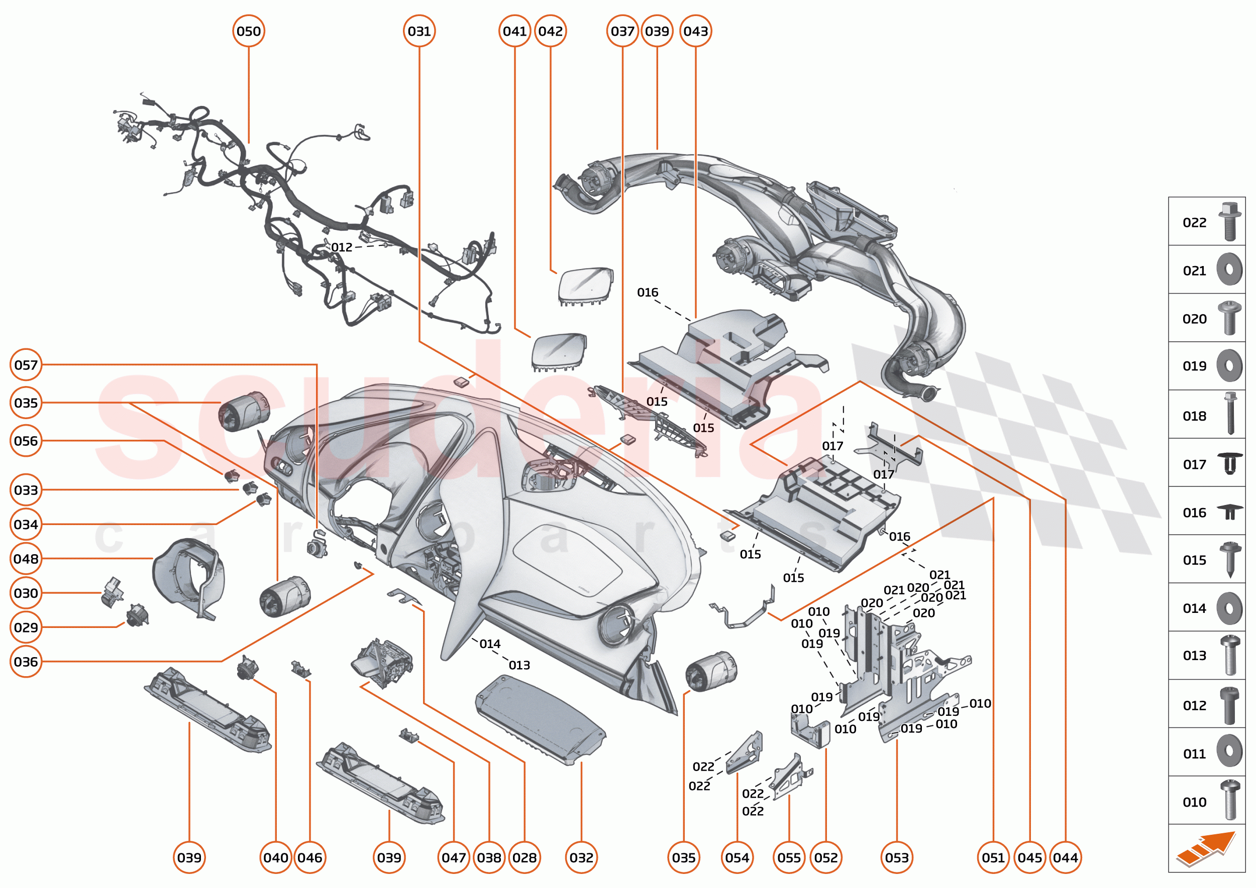 48 - INTERIOR SYSTEMS - 48.1 - ASSY FACIA - COMPONENTS & HARDWARE of McLaren McLaren 750S Coupe