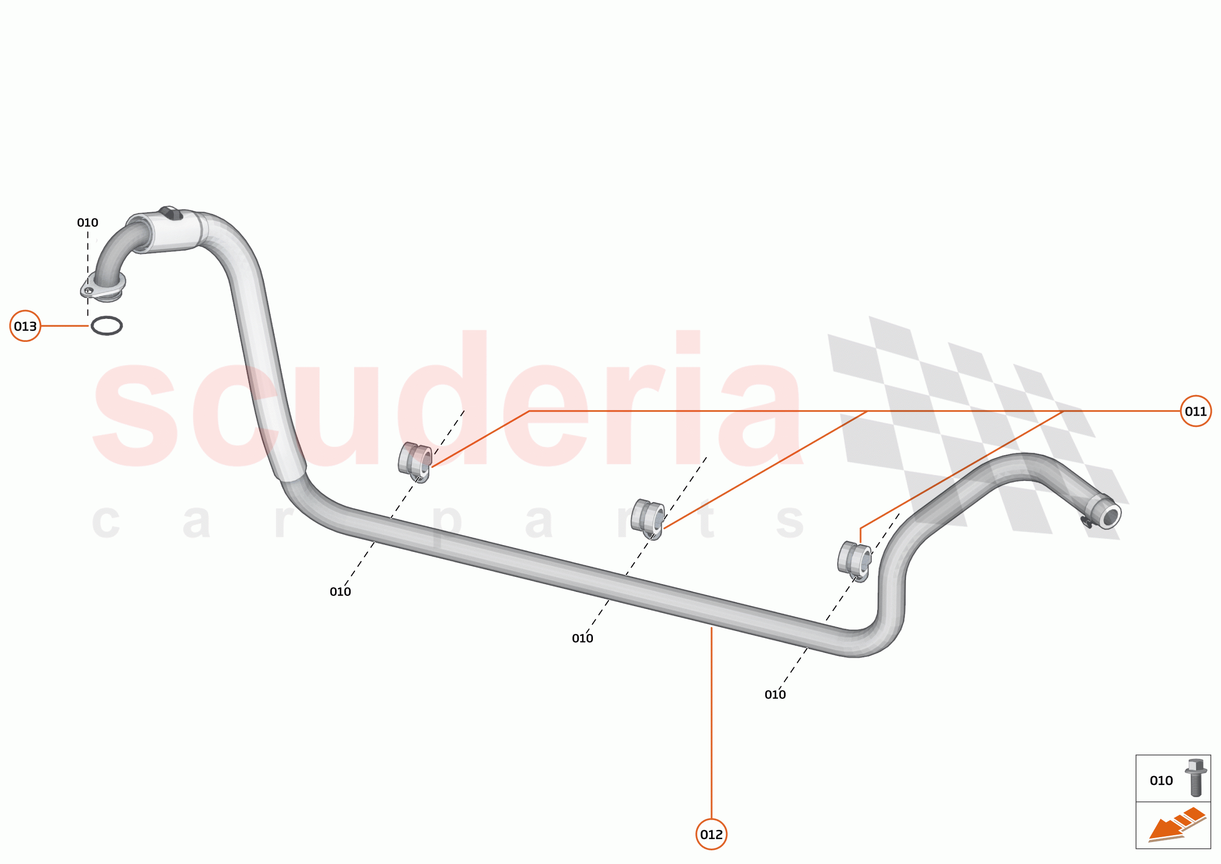 38 - TRANSMISSION COOLING SYSTEMS - 38.2 - CLUTCH OIL COOLER FEED + RTRN PIPE of McLaren McLaren 620R