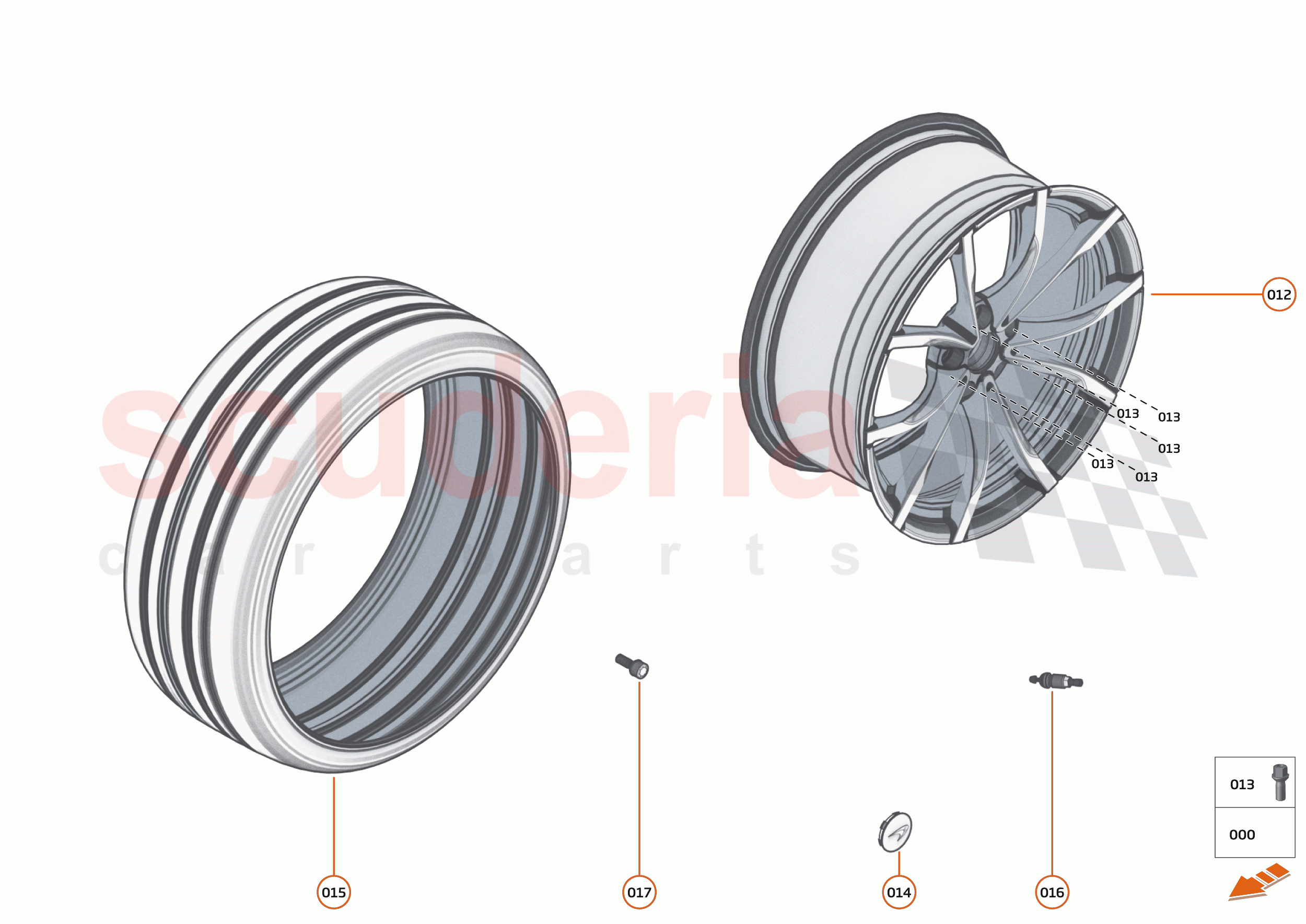 18 - SUSPENSION - 18.13 - WHEEL AND TYRE ASSEMBLIES REAR LEFT of McLaren McLaren Artura
