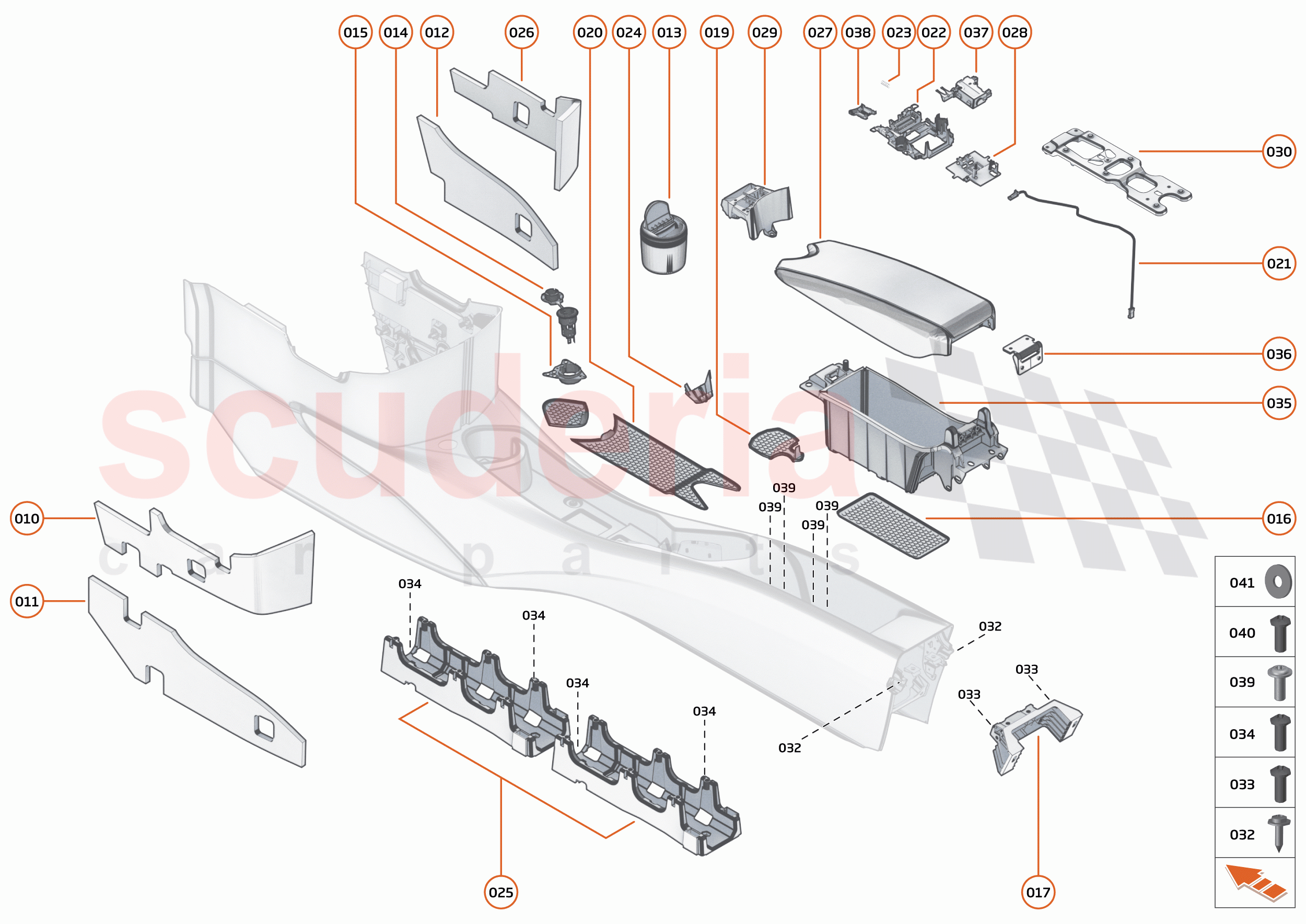 48 - INTERIOR SYSTEMS - 48.4 - ASSY TUNNEL CONSOLE - COMPONENTS & HARDWARE of McLaren McLaren 750S Coupe