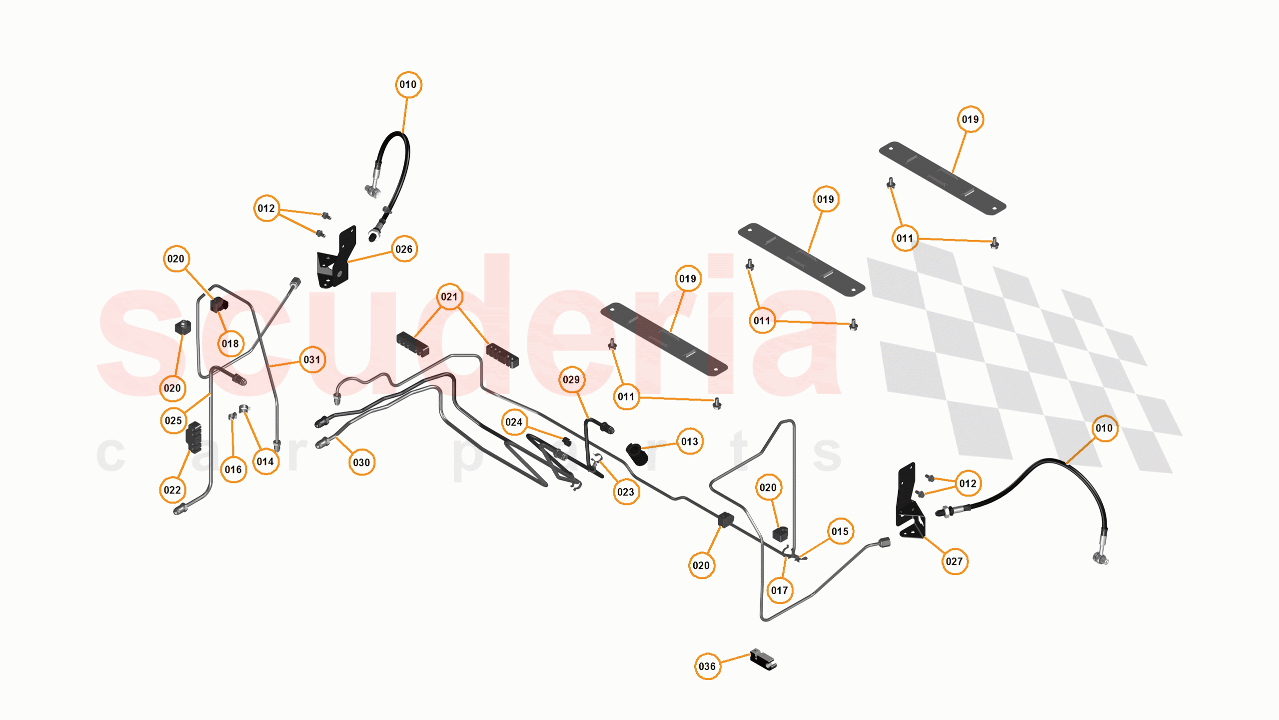9 - C1 - BRAKE SYSTEM - 9.2 - 02 - FRONT BRAKE PIPES of McLaren McLaren 625C Coupe
