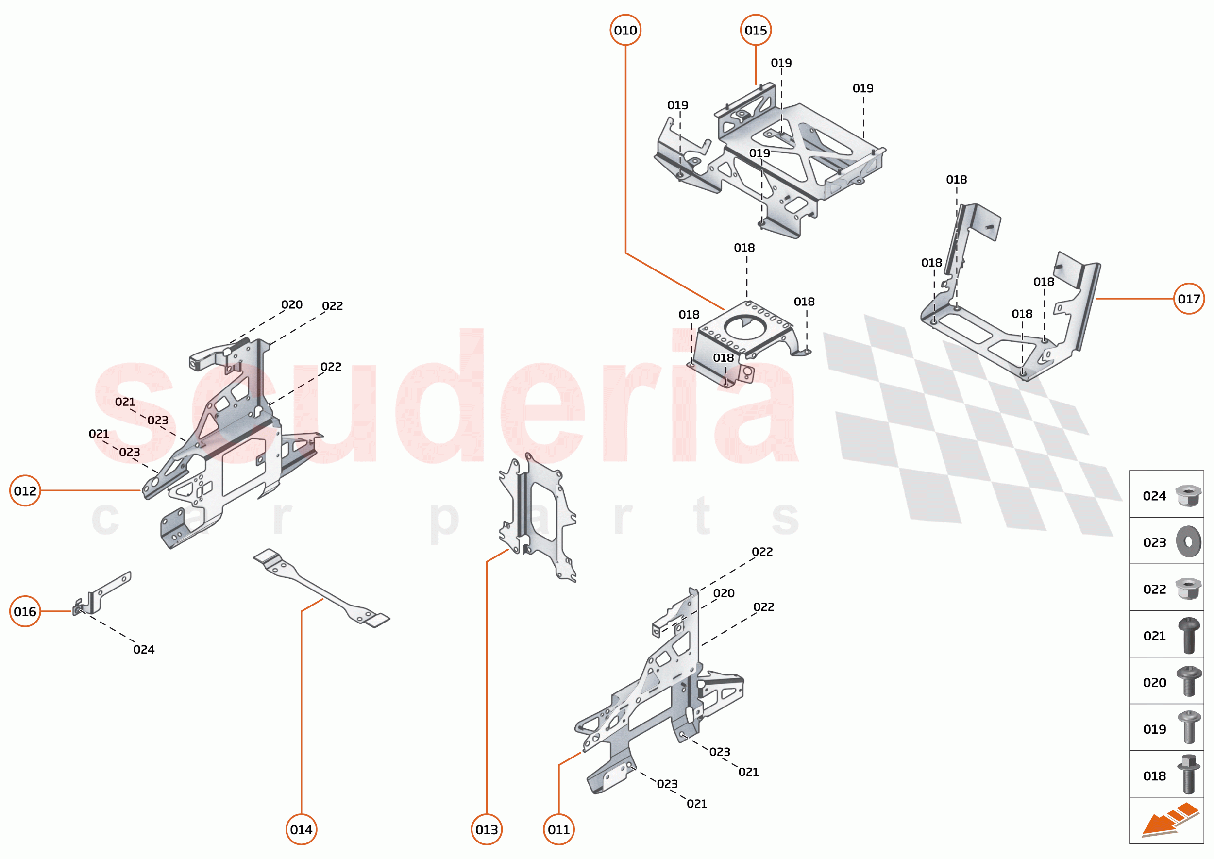 45 - ELECTRICAL HARDWARE - 45.2 - BRACKETS, GROMMETS & FIXINGS of McLaren McLaren 765LT