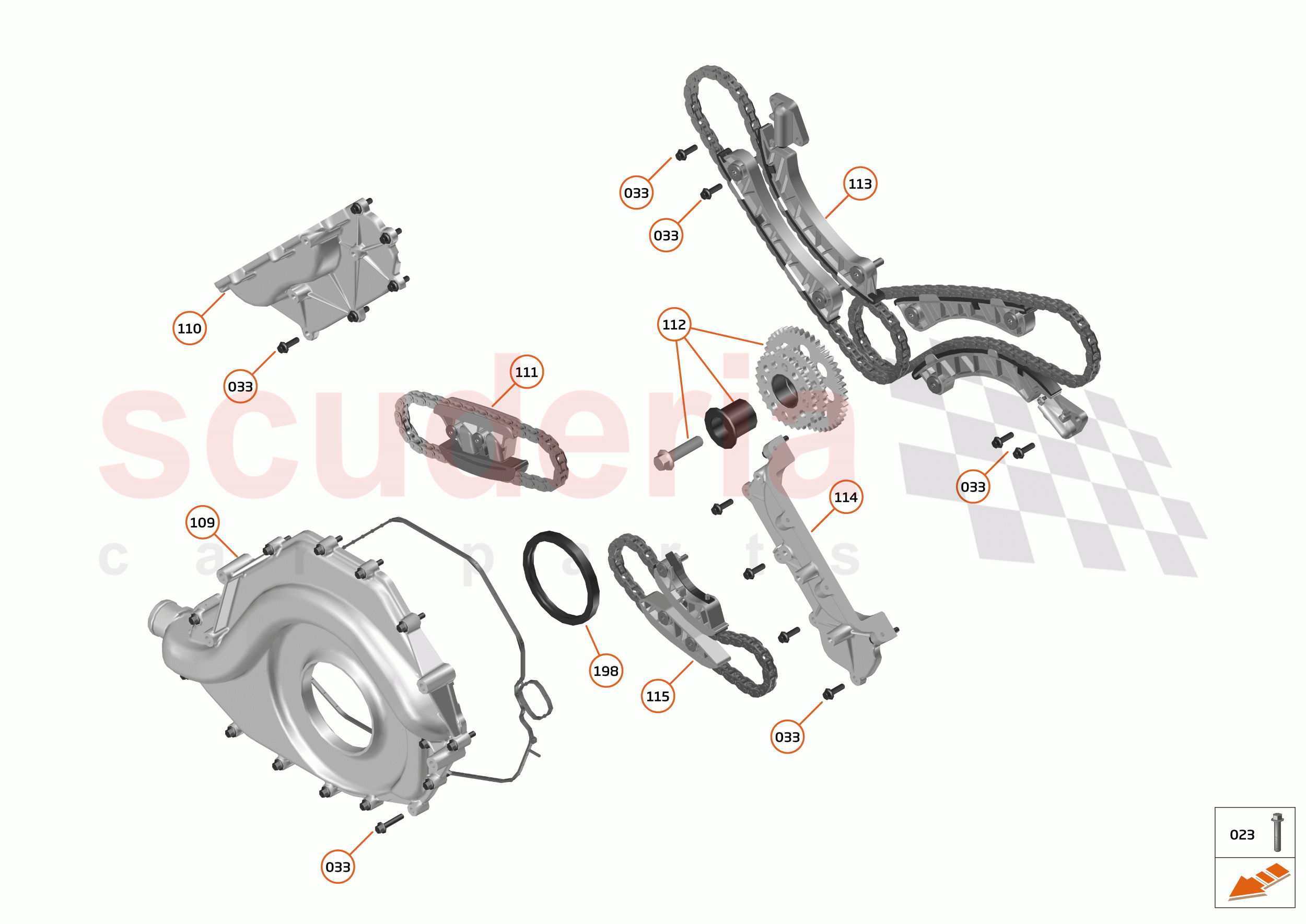 16 - F1 - POWER UNIT - 16.10 - 01 - POWER UNIT - FRONT COVER + TIMING CHAINS of McLaren McLaren 625C Coupe