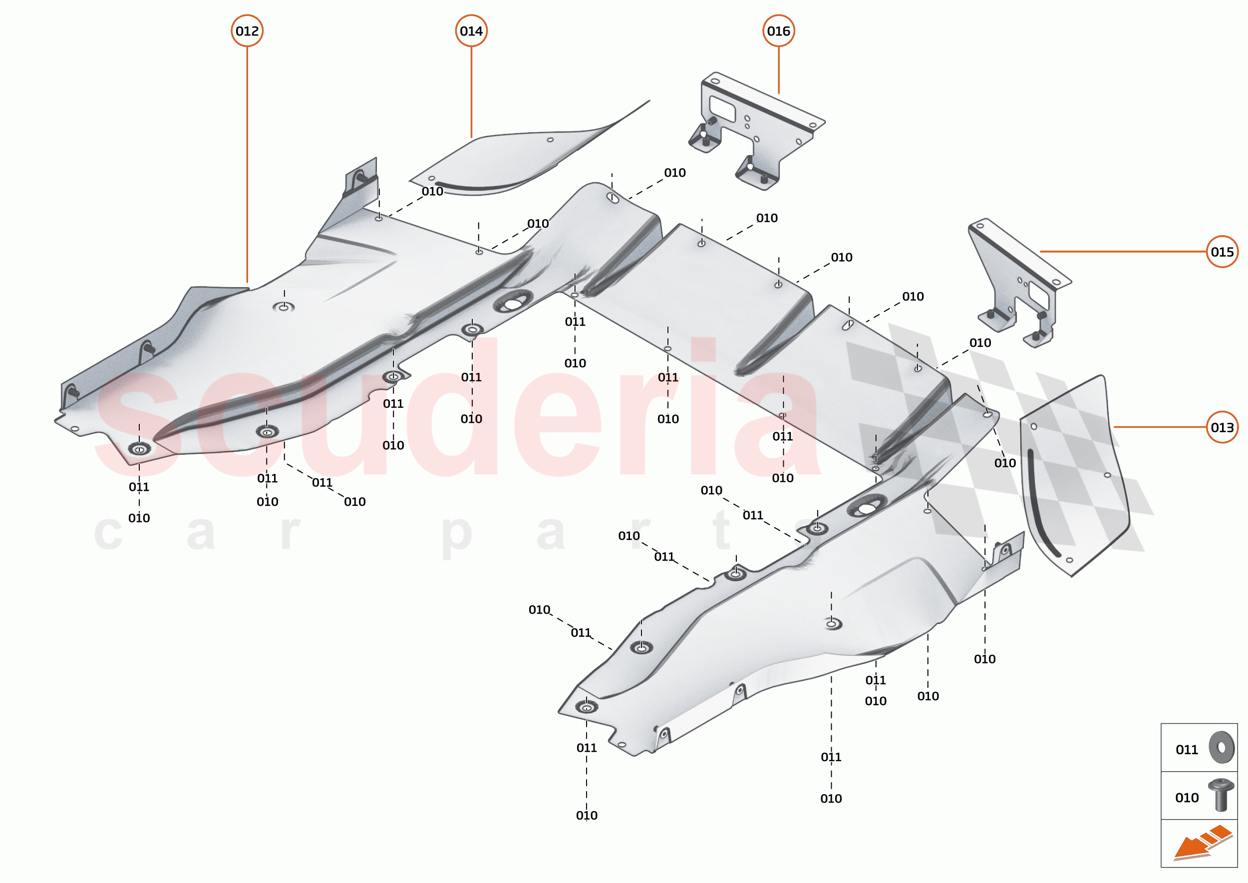 14 - DUCTS, VENTS AND FLOORS - 14.5 - REAR NON-STRUCTURAL FLOORS of McLaren McLaren 600LT Spider