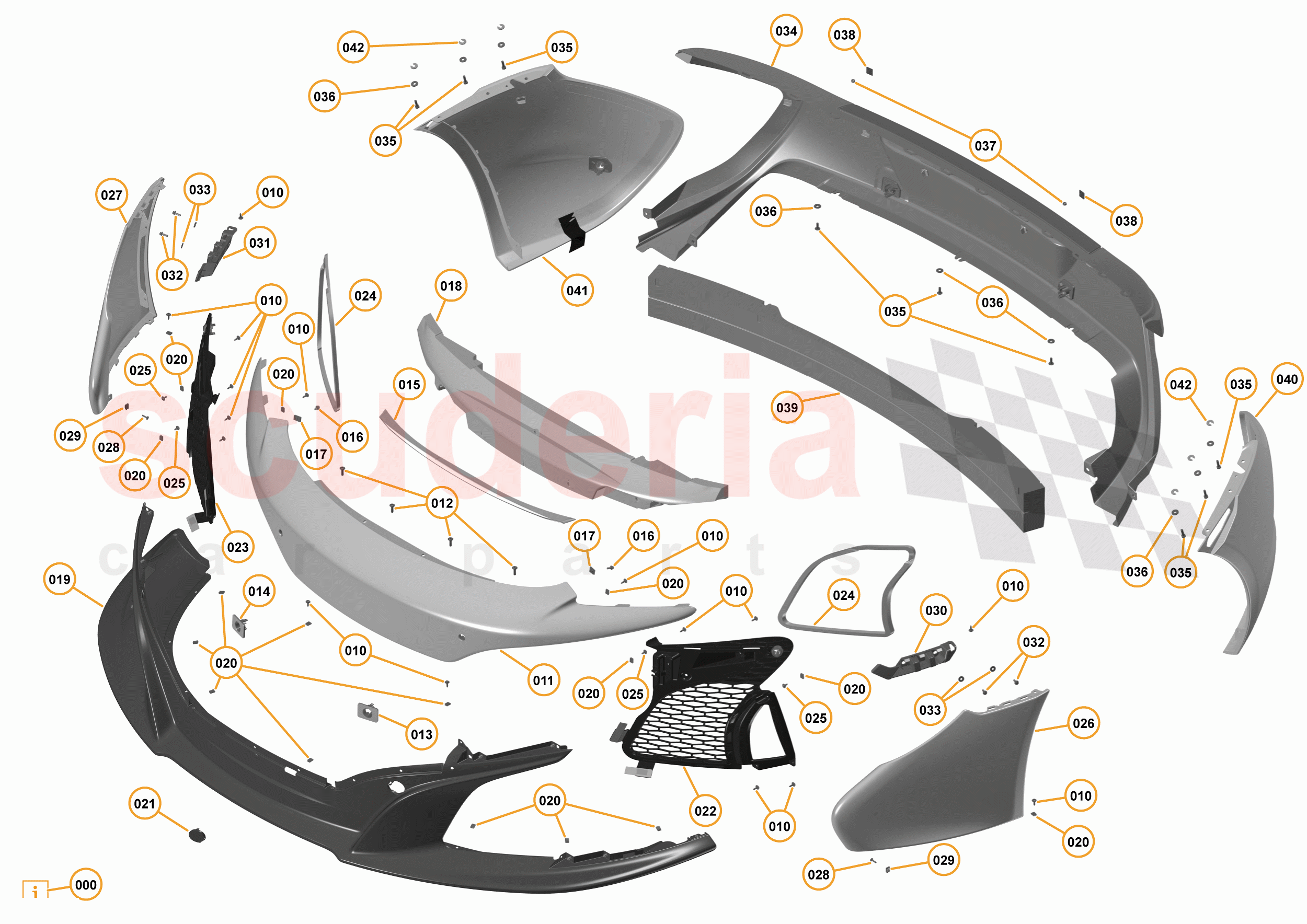 2 - A2 - EXTERIOR TRIM, LIGHTING, AND WIPERS - 2.2 - 01 - BUMPERS - 625C & 650S - STANDARD of McLaren McLaren 12C Coupe