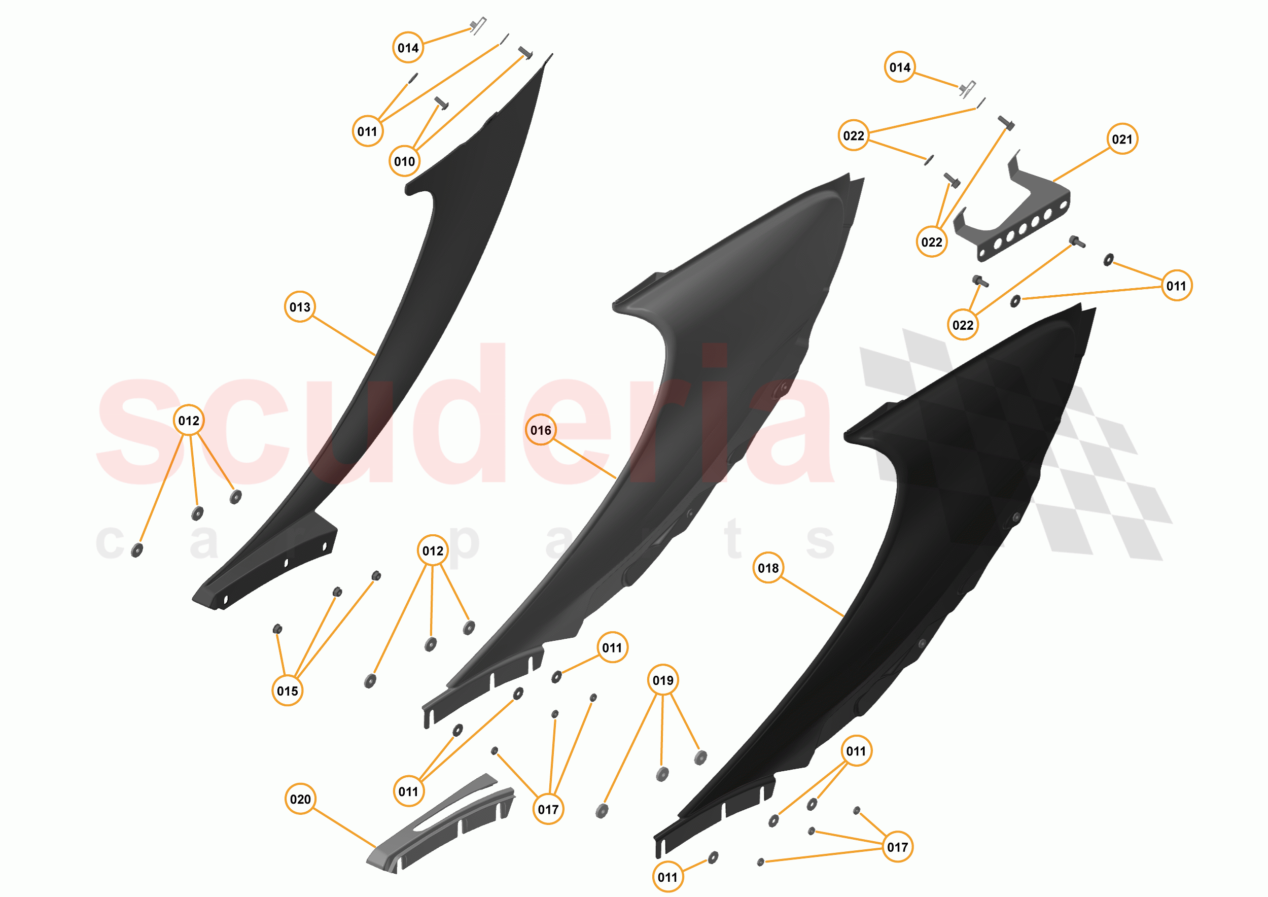 4 - A4 - PANELS, GLAZING, AND PAINT - 4.7 - 03 - SIDE INTAKE PANELS - 625C & 650S of McLaren McLaren 625C Coupe