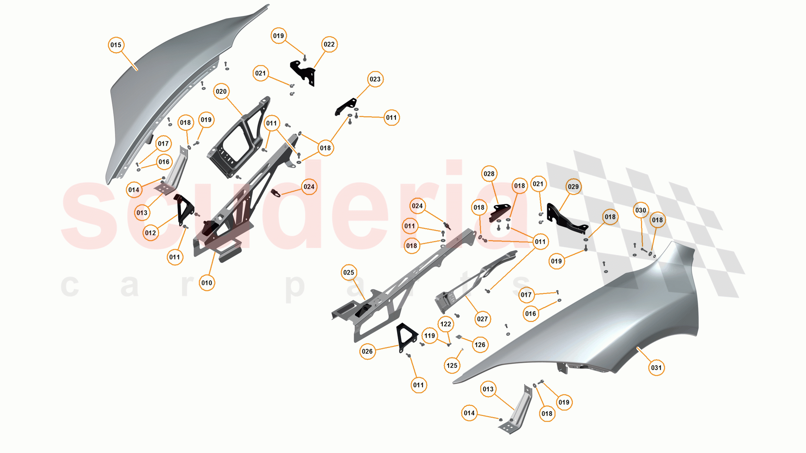 4 - A4 - PANELS, GLAZING, AND PAINT - 4.2 - 03 - FRONT FENDERS - 12C of McLaren McLaren 650S Coupe
