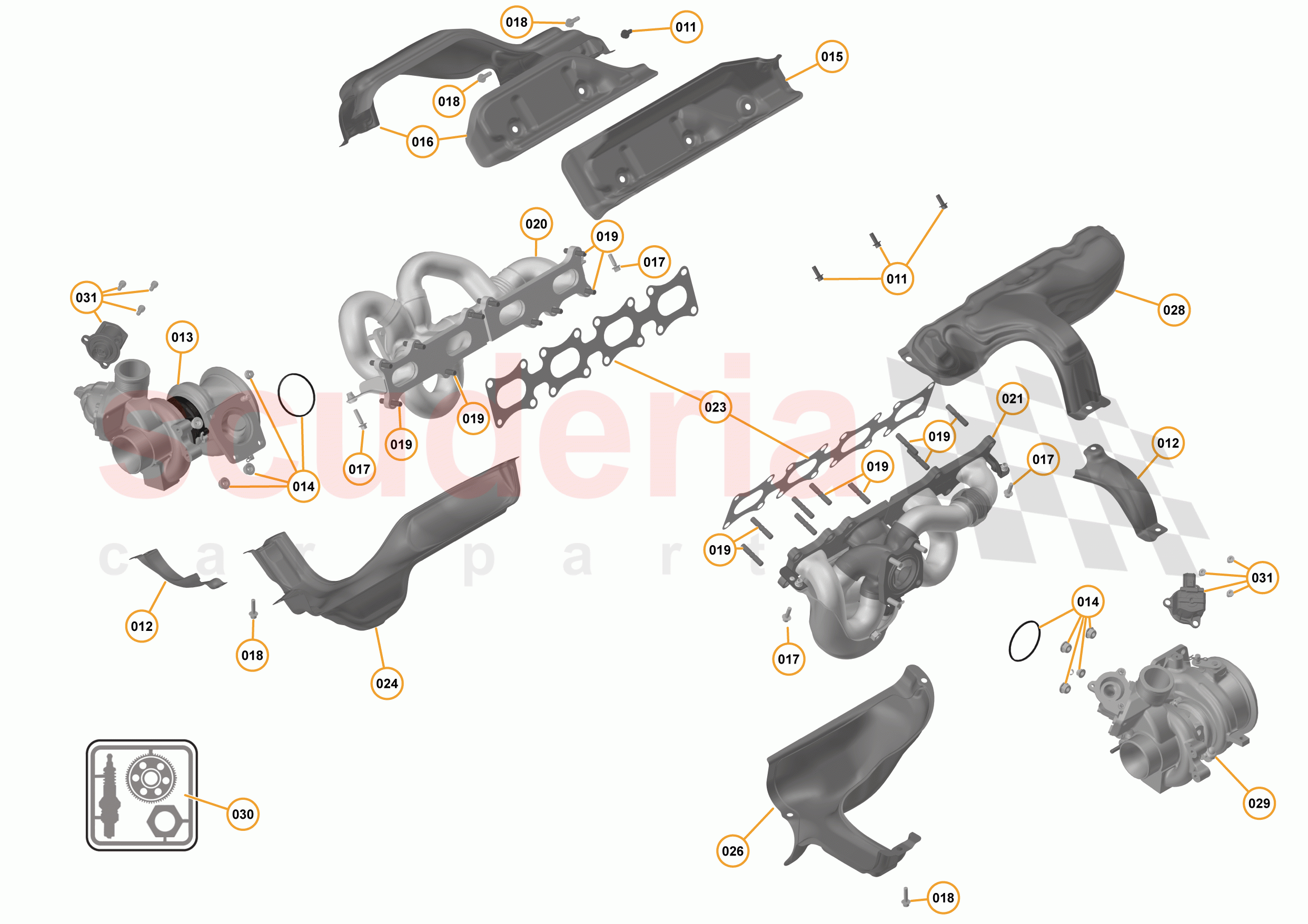 33 - ENGINE - 33.4 - EXHAUST MANIFOLD & TURBOCHARGERS of McLaren McLaren 570S Spider