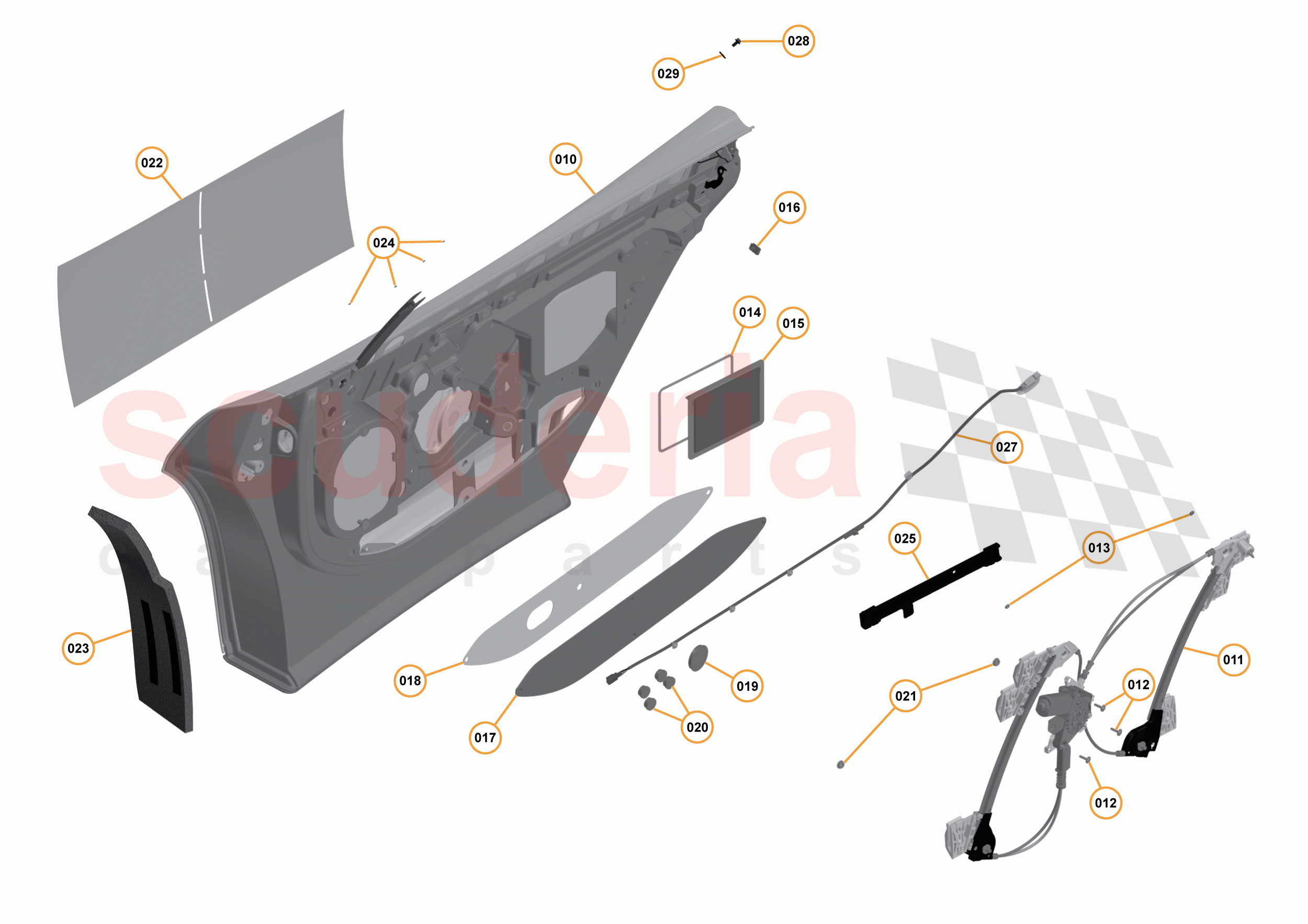 3 - A3 -CLOSURES - 3.2 - 02 - DOOR RH - INTERNAL of McLaren McLaren 675LT Coupe
