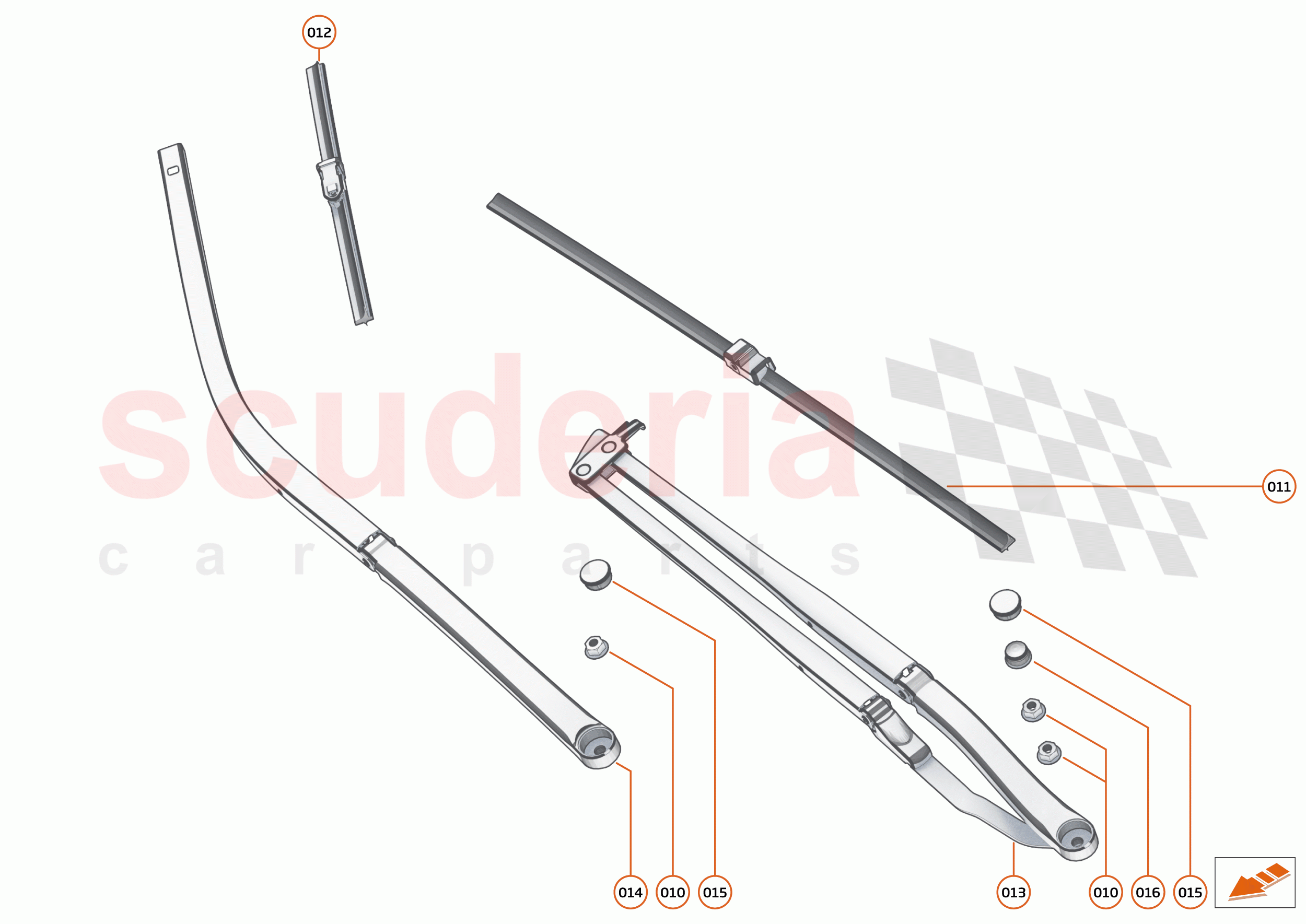 13 - WIPERS & WASHER SYSTEM - 13.2 - WINDSCREEN WIPER ARMS of McLaren McLaren 600LT Spider