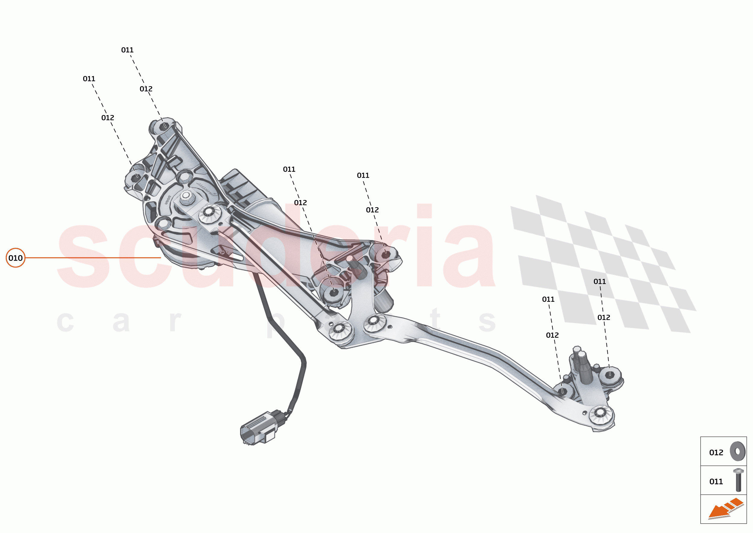 13 - WIPERS & WASHER SYSTEM - 13.3 - WINDSCREEN WIPER LINKAGE of McLaren McLaren 765LT