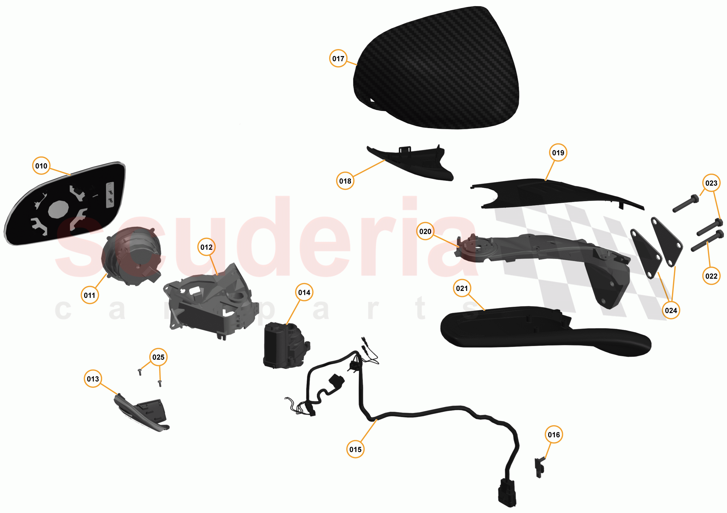 3 - A3 -CLOSURES - 3.4 - 02 - DOOR RH - SIDE MIRROR of McLaren McLaren 675LT Coupe