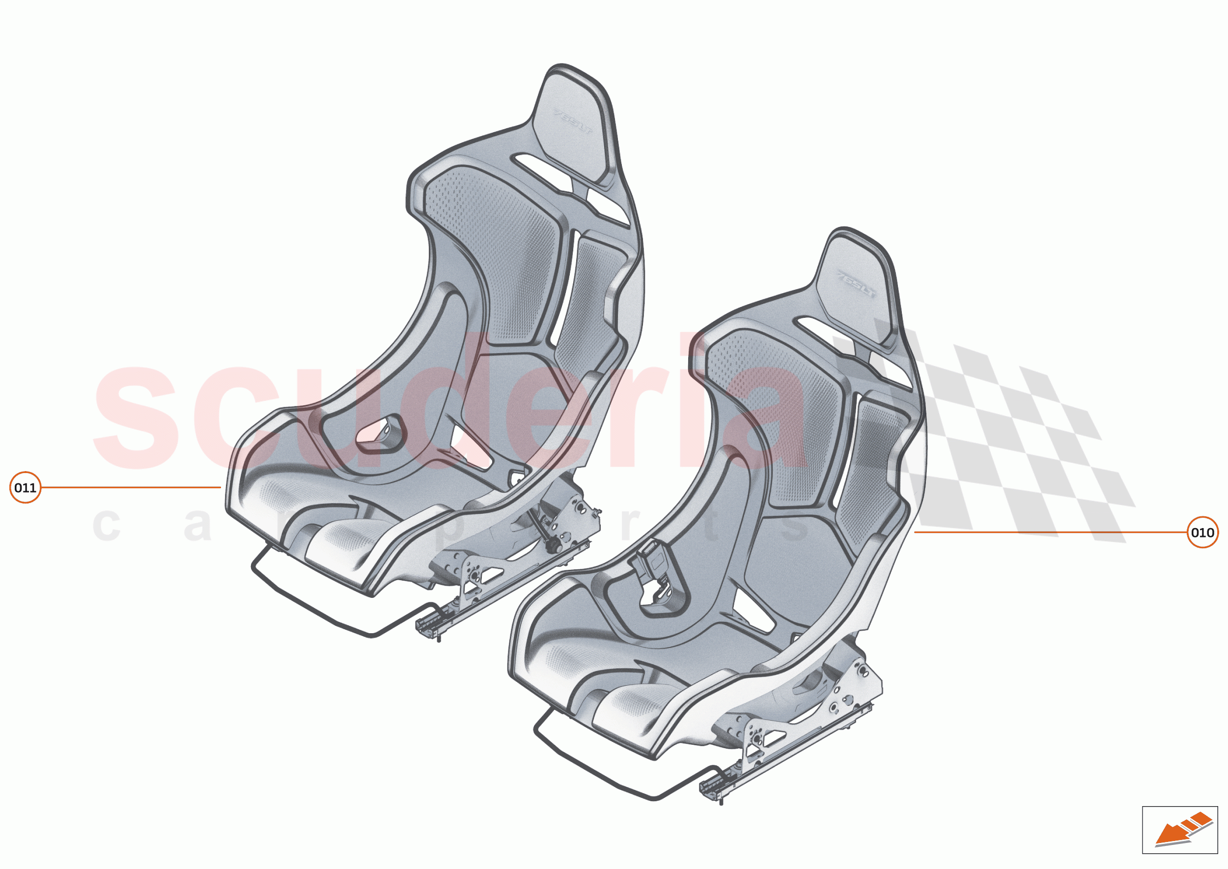 49 - INTERIOR SYSTEMS - 49.9 - SEAT ASSY - SLW RACE SEAT of McLaren McLaren 765LT Spider