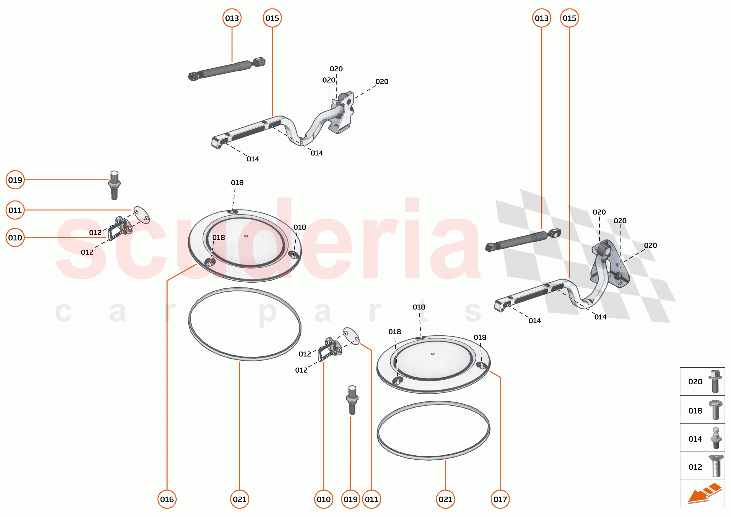10 - CLOSURES ANCILLARIES - 10.5 - TAILGATE/ENGINE COVER HARDWARE of McLaren McLaren Elva